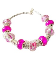 Modułowa bransoletka z kotami, fuksjowa