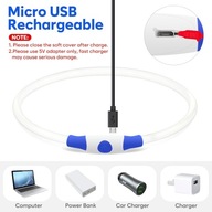 Obroża dla psa LED świecąca regulowana USB 20-72 cm niebieska