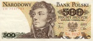 500 zł. banknot PRL, Tadeusz Kościuszko, 1982r. Seria EH