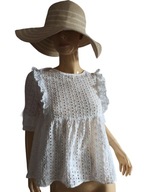 Lucy Wang BLUZKA HAFTOWANA falbanki 36