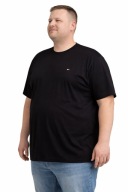 Duży T-shirt męski plus size bawełniany z haftem czarny 6XL basic