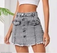 Spódnica spodenki szare marmurek guziki xs