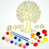 Jesienny zestaw kreatywny dla dzieci – drzewko z liskiem, jeżem i wiewiórką