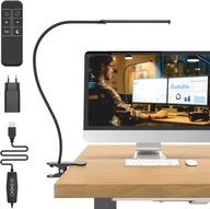 Lampa biurkowa LED z klipsem USB – 3 barwy, 10 poziomów, regulowana