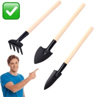 MINI ZESTAW NARZĘDZI OGRODOWYCH 3-ELEMENTOWY – GRABKI ŁOPATKA TRANSPLANTER