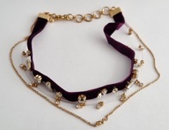 CHOKER NASZYJNIK POZŁACANY OBROŻA KAMIENIE