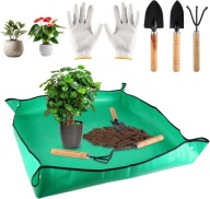 MATA DO SADZENIA PRZESADZANIA ROŚLIN KWIATÓW OGRODOWA PODKŁADKA + NARZĘDZIA