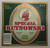 STARA ETYKIETA PIWO JASNE SPECJAŁ KUTNOWSKI BROWAR CIECHANÓW