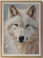 A2 PLAKAT OBRAZ, PLAKAT BIAŁY WILK WILK POLARNY ZIMA ŚNIEG