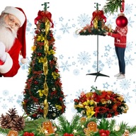 CHOINKA SZTUCZNA UDEKOROWANA SKŁADANA DRZEWKO ZE STOJAKIEM XXL 180CM