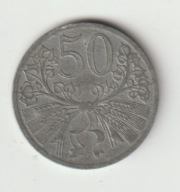 Czechoslowacja 50 Halerzy 1940 okupacja Niemiecka cynk piekny stan