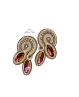 Kolczyki Haft Sutasz Vitrail Medium Kryształki