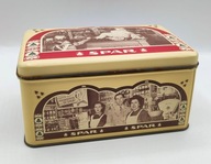 stara puszka po czekoladkach pojemnik SPAR z nostalgicznymi zdjęciami :)