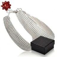 Kolczyki srebrne 925 owalne z zapięciem angielskim 4 cm szerokie wzór