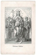 OBRAZEK ŚWIĘTY MATKA BOSKA KRÓLOWA NIEBIOS JEZUS ANIOŁY RELIGIA