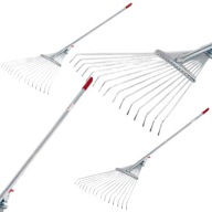 GRABIE GRABKI DO LIŚCI TRAWY METALOWE Z TRZONKIEM REGULOWANE OGRODOWE