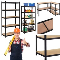 REGAŁ MAGAZYNOWY METALOWY GARAŻOWY 5-POZIOMOWY SOLIDNY 175 KG NA PÓŁKĘ