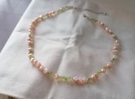 Naszyjnik perły naturalne i oliwin