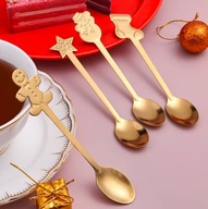 ZESTAW ŁYŻECZEK BOŻE NARODZENIE GWIAZDKA MIKOŁAJ ŚWIĘTA KAWA HERBATA DESER