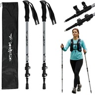 Kije Trekkingowe Regulowane Szare Czarne Nordic Walking Do Chodenia PRO