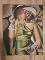 Tamara Łempicka -Kobieta w kapeluszu rękodzieło 50 na 35 cm - obraz
