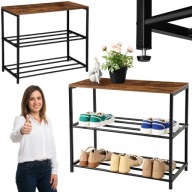 SZAFKA NA BUTY METALOWA DO PRZEDPOKOJU LOFT REGAŁ ORGANIZER STOJAK