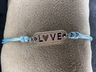 Bransoletka hand made LOVE prezent kolor JASNY NIEBIESKI