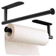 UCHWYT NA RĘCZNIK PAPIEROWY WIESZAK KUCHENNY LOFT BEZ WIERCENIA CZARNY MAT