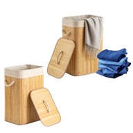 KOSZ BAMBUSOWY NA PRANIE BIELIZNE ZABAWKI Z POKRYWA POJEMNIK 72L