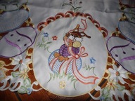 Duży bieżnik z haftem wielkanoc - 56 cm x 115 cm