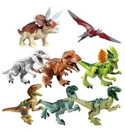 klocki dinozaury duże jurassic park jurajski world rex 8sztuk zestaw