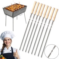 SZPIKULCE DO SZASZŁYKÓW SZAMPURY SZPADY NIERDZEWNE 60CM 8 SZTUK