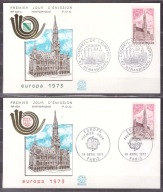Francja CEPT Europa koperty FDC 1973