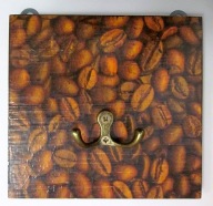 Robótkownia Wieszak deska 15x15x4cm na odzież, klucze Kawa