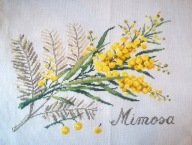 Haft krzyżykowy - Mimoza