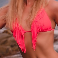 Bikini góra neonowe _ frędzle rozmiar S