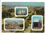 GDYNIA SKWER KOŚCIUSZKI MOLO STATEK DAR POMORZA STEFAN BATORY W PORCIE