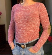 Różowa bluzka clockhouse wstawki na łokciach