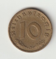 III Rzesza 10 pfennig 1937 J ladny stan