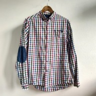 Koszula męska House 36 drobna kratka podpinany kołnierzyk świetna (K18)