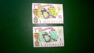 Seszele Seychelles World Cup** 2 znaczki QEII kolonie angielskie brytyjskie