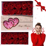 ZESTAW CZERWONYCH RÓŻ MYDLANYCH PREZENT NA WALENTYNKI DLA NIEJ DZIEWCZYNY