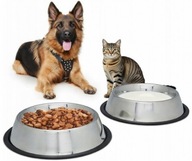 2X METALOWA MISKA DLA PSA I KOTA ANTYPOŚLIZGOWA NA KARMĘ I WODĘ 1,25L
