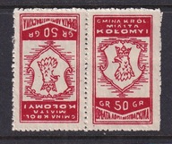 Kołomyja, KRESY, opłata miejska, tete-beche2 x 50 groszy, odwrotka, rzadkie
