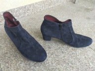 POCCOPAZZA nr 40,5 - (41,5) wygodne granatowe włoskie botki skóra