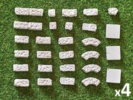 Cegiełki gipsowe odlew kamień polny forma 01b x4kpl