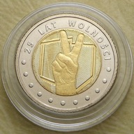 5 zł 2014 25 Lat Wolności mennicze monety + polski kapsel