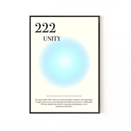 Plakat liczby anielskie 222 auraposter plakaty na ścianę plakat dekoracyjny
