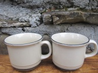 KREMOWE Filiżanki z Obwódką_ Porcelit TUŁOWICE PRL