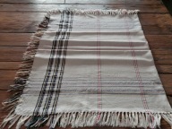 SKANDYNAWSKI DESIGN LNIANY OBRUS PRZEPLATAŃCE FRĘDZLE VINTAGE 142x142 nr.29